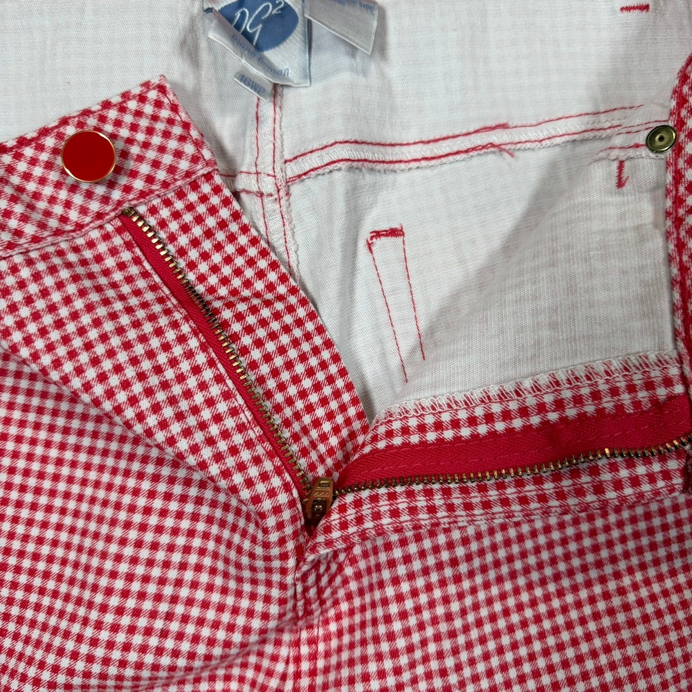 DG2 by Diane Gilman Womens 16WP Red Gingham Check Straight Leg Pants Casual - Picture 12 of 16